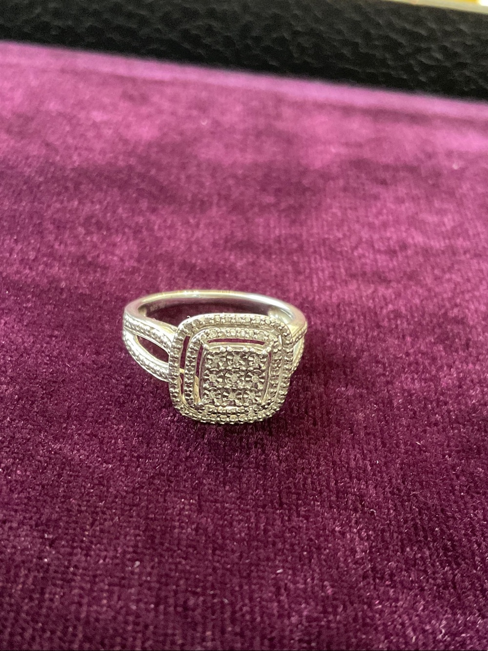 Square Halo Cluster Ring - Size 7